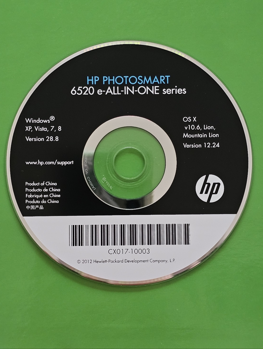 HP Photosmart 6520 e-All-in-One series Installation CD.